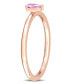ფოტო #4 პროდუქტის Pink Sapphire (1/4 ct. t.w.) Pear Stackable Ring in 10K Rose Gold