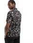 AllSaints Rattle short sleeve matchstick print shirt in black