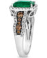 Costa Smeralda Emerald (1-5/8 ct. t.w.) & Diamond (3/4 ct. t.w.) Halo Scalloped Edge Ring in 14k White Gold