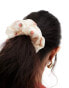 ASOS DESIGN scrunchie hair tie with strawberry design in cream