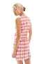 Фото #7 товара Something New X Chloe Frater pinny dress with belt in red check