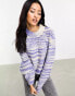 Only chunky knit jumper in blue and white space dye