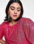 Urban Threads Plus sequin mini smock dress in hot pink