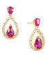 ფოტო #1 პროდუქტის Ruby (1-1/5 ct. t.w.) & Diamond (1/20 ct. t.w.) Openwork Teardrop Drop Earrings in 14k Gold-Plated Sterling Silver