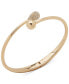 ფოტო #1 პროდუქტის Gold-Tone Crystal Bypass Hinged Cuff Bracelet