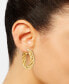 ფოტო #2 პროდუქტის Polished Open Weave Small Hoop Earrings in 14k Gold, 25mm