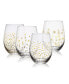 Фото #1 товара Party 18 Ounce Stemless Wine Glass 4-Piece Set