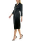 Фото #3 товара Women's 3/4-Sleeve Blazer Satin Wrap Dress