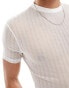 ASOS DESIGN muscle fit t-shirt in sheer texture in white