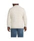 Big & Tall Cotton Blend Cable Shawl Cardigan Sweater