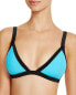 Фото #1 товара Sole East 285072 Womens Colorblock Stretch Bikini Top Blue, Size Large