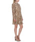 ფოტო #3 პროდუქტის Women's Printed Tie-Neck Chiffon Mini Dress