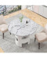 Фото #1 товара 42.12" Modern Round Dining Table With Printed Marble Tabletop For Dining Room, Kitchen, Living Room