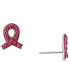 ფოტო #1 პროდუქტის Pink Crystal Ribbon Earrings in Sterling Silver, Created for Macy's