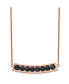 Фото #1 товара Rose IP-plated Bar Black Grain Stone 17.5 inch Cable Chain