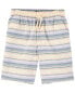 Фото #1 товара Kid Baja Striped Drawstring Canvas Shorts 4