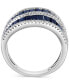 EFFY® Sapphire (4-3/4 ct. t.w.) & Diamond (3/8 ct. t.w.) Baguette Statement Ring in 14k White Gold