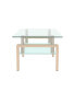 Фото #2 товара Modern Clear Glass Coffee Table for Living Room