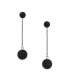 ფოტო #2 პროდუქტის Black Crystal Pave Round Double Disco Ball Drop Linear Prom Dangle Earrings For Women.925 Sterling Silver