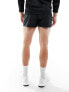 adidas Swim 3 stripe shorts in black