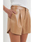 ფოტო #2 პროდუქტის Women's High-Waisted Faux Leather Shorts