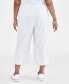 Фото #4 товара Plus Size Linen Drawstring Capri Pants, Created for Macy's