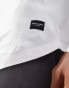 Jack & Jones Essentials longline long sleeve t-shirt with curve hem in white