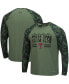 Фото #1 товара Men's Olive, Camo Texas Tech Red Raiders OHT Military-inspired Appreciation Raglan Long Sleeve T-shirt