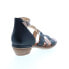 Фото #17 товара Miz Mooz Caine P63002 Womens Black Leather Hook & Loop Heeled Sandals Shoes