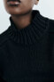 High neck knit sweater