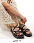 Фото #1 товара schuh Wide Fit Tristan strappy sandals in black