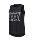 Фото #3 товара Women's Hunter Green, Black Milwaukee Bucks Team Tank Top and Pants Sleep Set