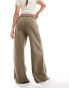 Фото #3 товара ASOS DESIGN wide leg jogger with raw edge waistband in khaki