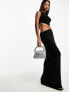 ASOS DESIGN slinky cut out maxi dress with contrast binding in black