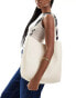 Accessorize bucket bag with contrast handle in white