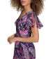 ფოტო #3 პროდუქტის Women's Printed Flutter-Sleeve Midi Dress