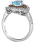 Фото #3 товара Sea Blue Aquamarine (1 ct. t.w.) & Diamond (7/8 ct. t.w.) Teardrop Halo Ring in 14k White Gold