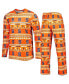 ფოტო #1 პროდუქტის Men's Orange Syracuse Orange Swivel Long Sleeve T-shirt and Pants Sleep Set