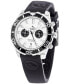 ფოტო #2 პროდუქტის Men's Skipper Dual Time Zone Black Silicone Strap Watch 44mm, Created for Macy's