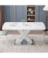 Фото #1 товара White marble dining table with X-shaped metal legs