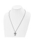 ფოტო #2 პროდუქტის Polished and Lasered Cross Ash Holder 24in Box Chain Necklace