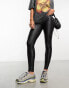 Only faux leather high waisted leggings in black