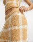 ASOS DESIGN lounge mix & match check fluffy sock trouser in camel