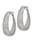 Фото #3 товара Stainless Steel Polished and Textured Oval Hoop Earrings
