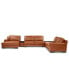 Фото #6 товара Darrium 5-Pc. Leather Chaise Sectional with Corner Table & Console, Created for Macy's