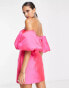 Фото #2 товара ASOS EDITION – Satin-Minikleid in Pink mit voluminösen Ärmeln