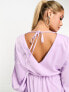 In The Style exclusive satin mini tie back dress in lilac