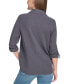 Фото #2 товара Petite Cotton Button-Front Roll-Sleeve Shirt