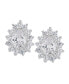 ფოტო #1 პროდუქტის Cubic Zirconia Teardrop Lady Di Stud Earrings