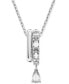 Фото #1 товара Swarovski rhodium-Plated Mixed Crystal Double Ring Pendant Necklace, 15" + 2" extender